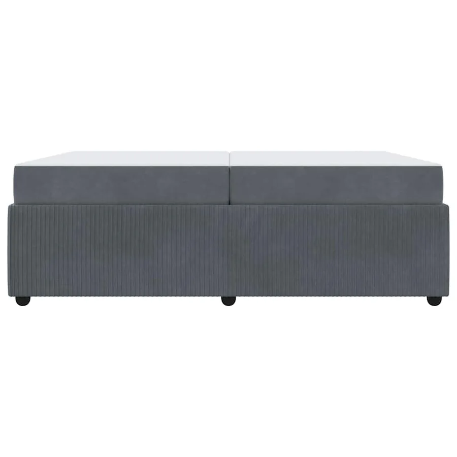 Cadre de lit avec matelas Gris foncé 200 x 200 cm tissu - 5