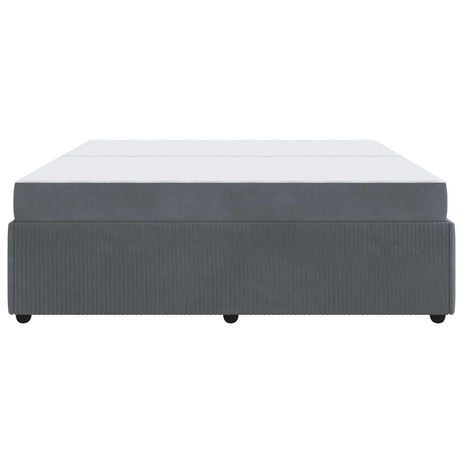 Cadre de lit avec matelas Gris foncé 200 x 200 cm tissu - 6