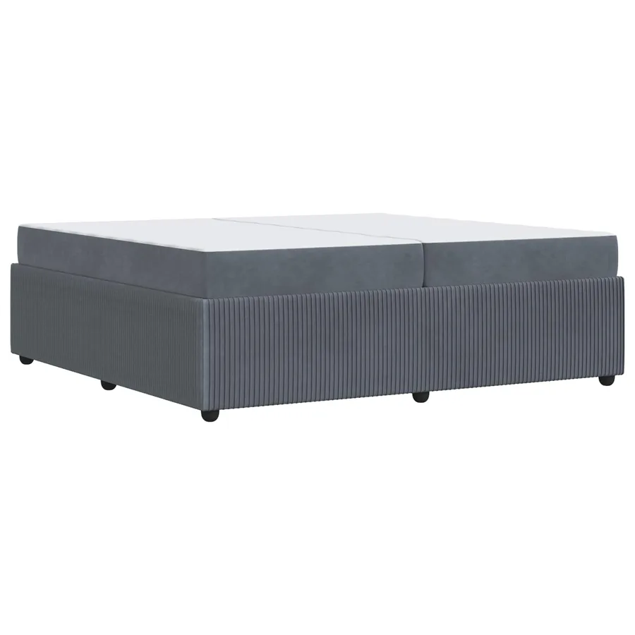 Cadre de lit avec matelas Gris foncé 200 x 200 cm tissu - 7