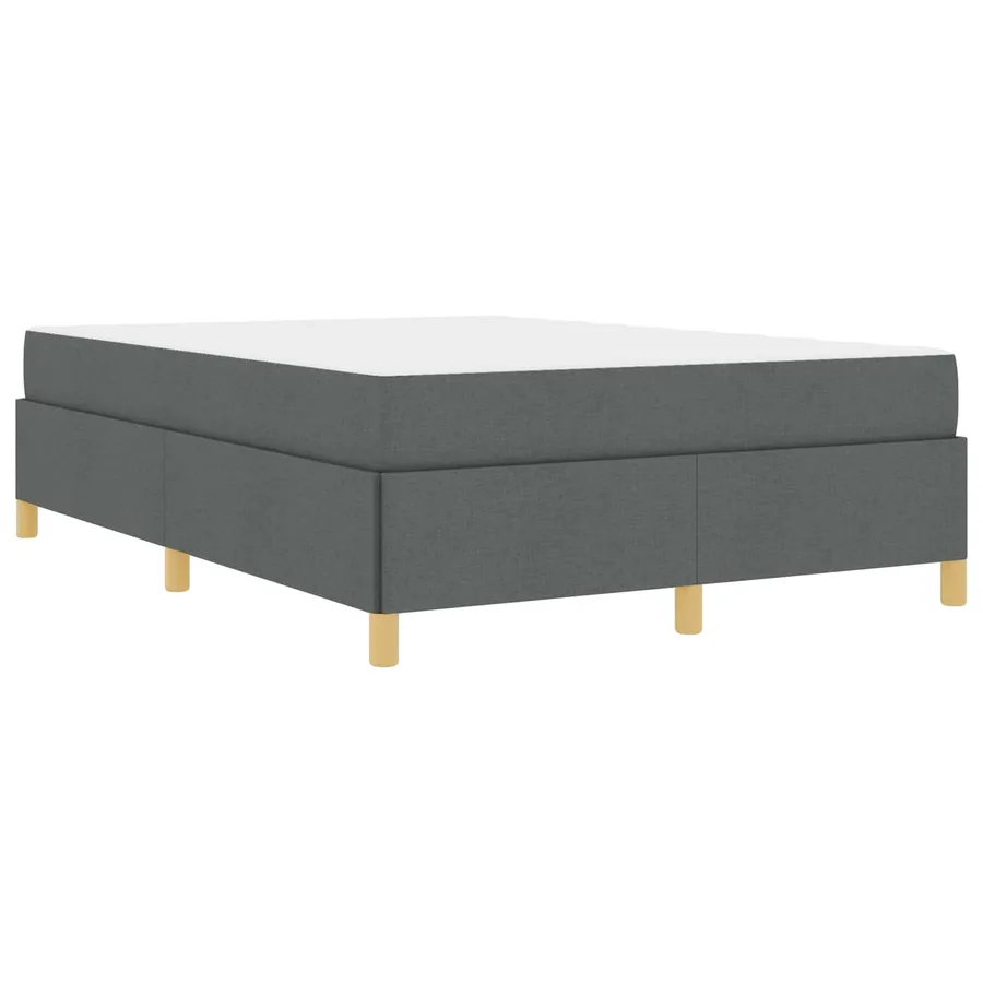 Cadre de lit avec matelas Gris foncé 140 x 190 cm tissu - 4