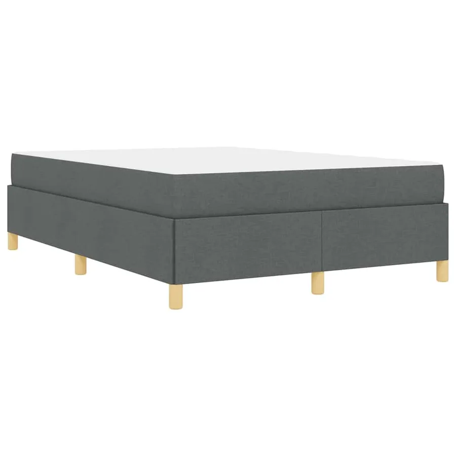 Cadre de lit avec matelas Gris foncé 140 x 190 cm tissu - 9