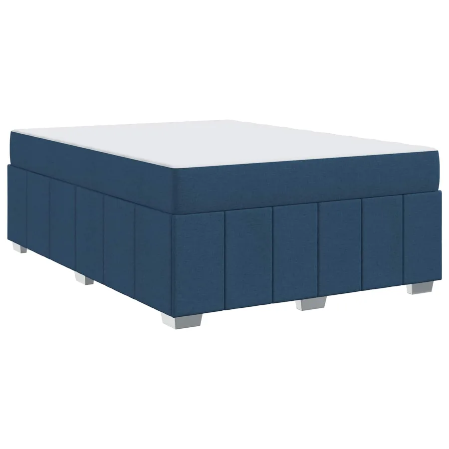 Cadre de lit avec matelas Bleu 160 x 200 cm tissu - 4
