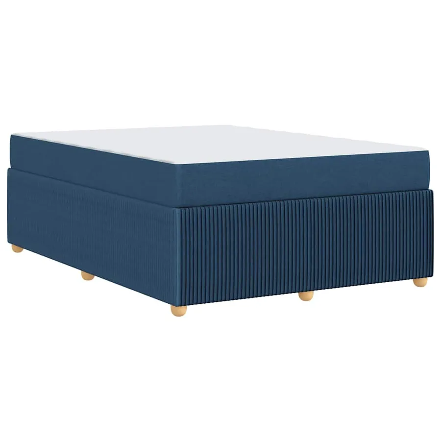 Cadre de lit avec matelas Bleu 160 x 200 cm tissu - 7