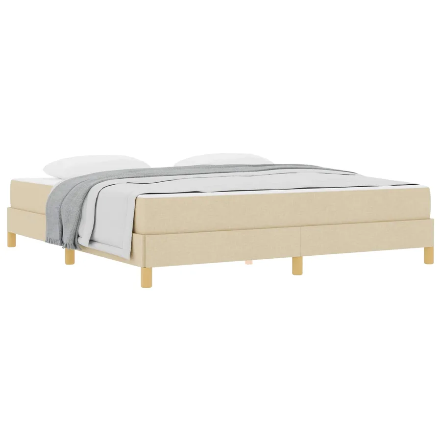 Lit à ressorts avec matelas Crème 180 x 200 cm tissu - 2