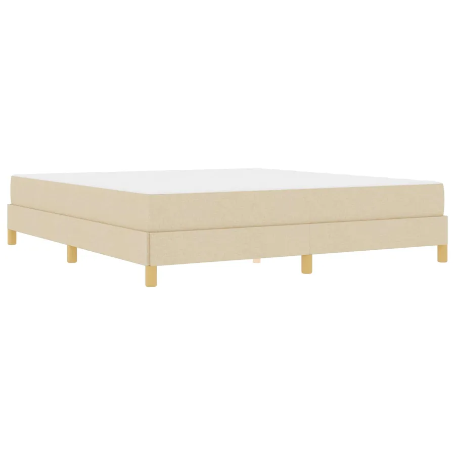 Lit à ressorts avec matelas Crème 180 x 200 cm tissu - 4