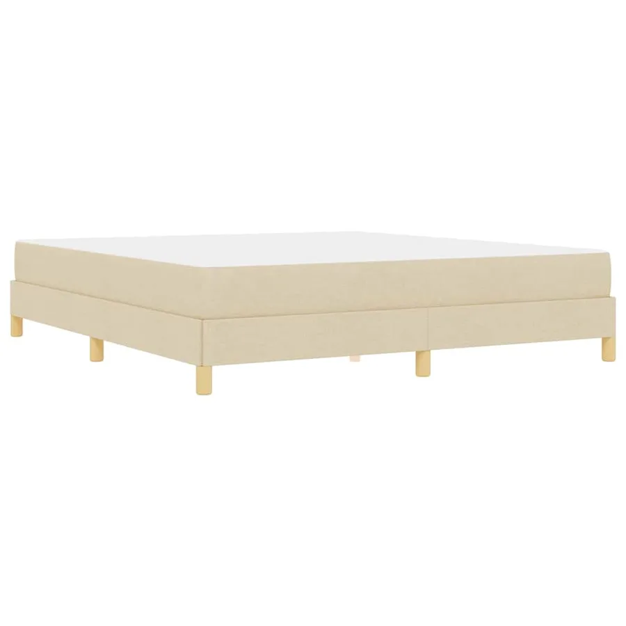 Lit à ressorts avec matelas Crème 180 x 200 cm tissu - 9