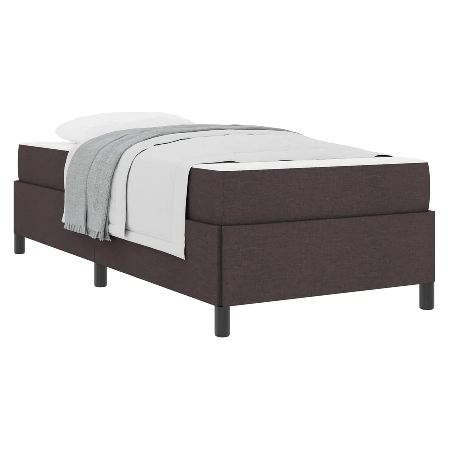 Lit à ressorts Marron foncé 100 x 200 cm tissu - 2