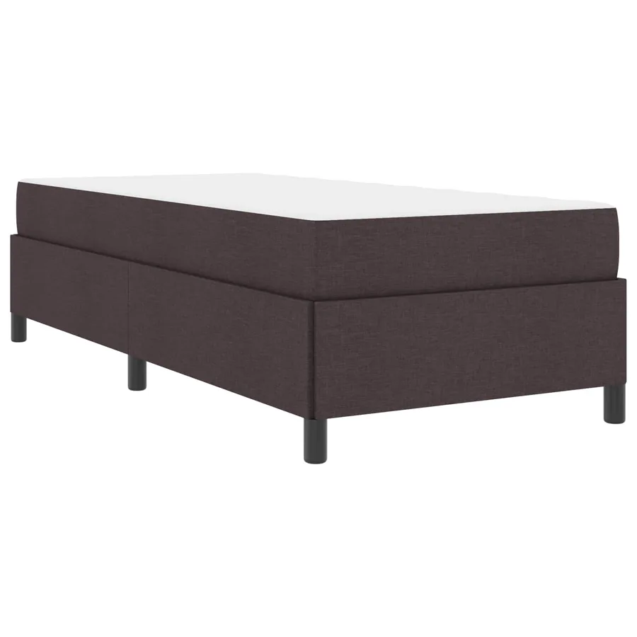 Lit à ressorts Marron foncé 100 x 200 cm tissu - 4