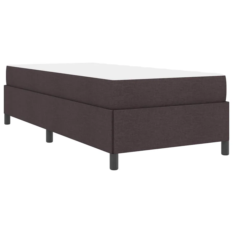 Lit à ressorts Marron foncé 100 x 200 cm tissu - 9