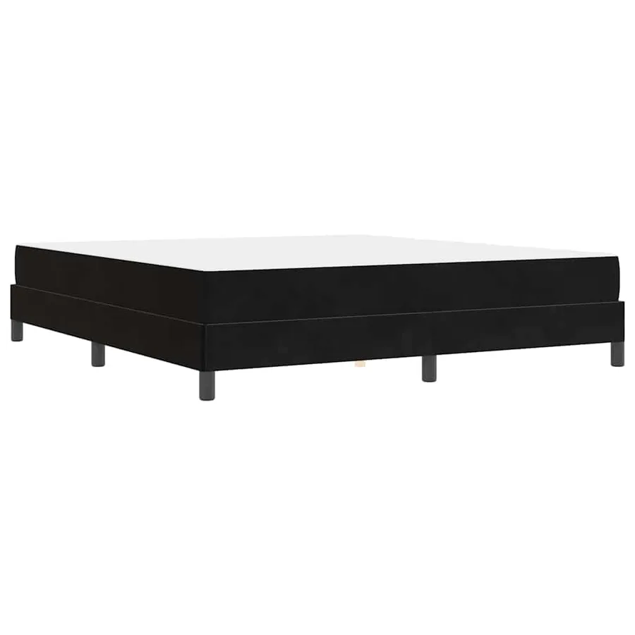 Lit à ressorts avec matelas Noir 180 x 220 cm tissu - 7