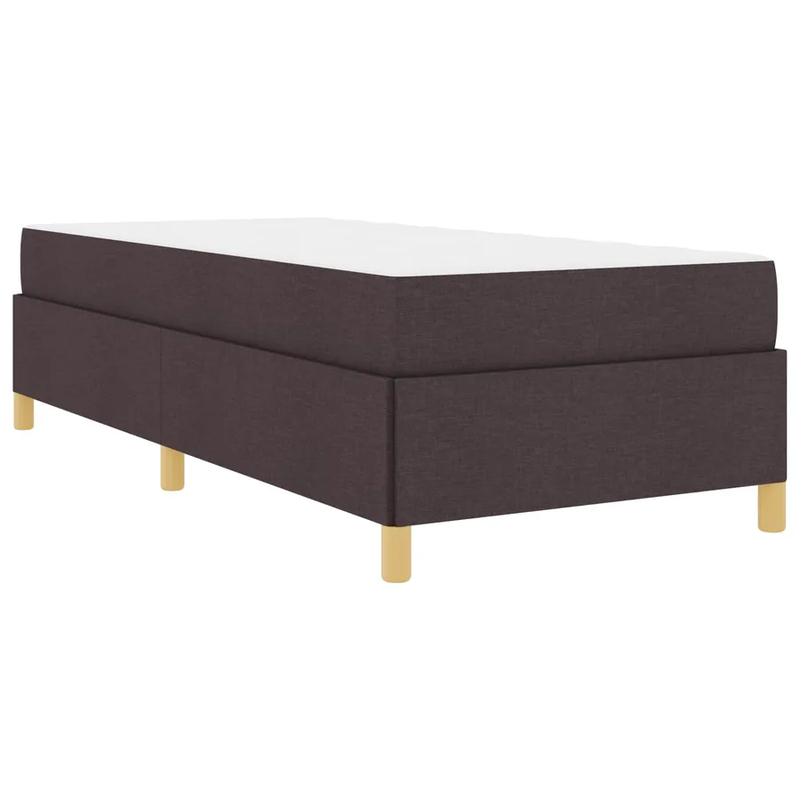 Cadre de lit avec matelas Marron foncé 100 x 200 cm tissu - 4