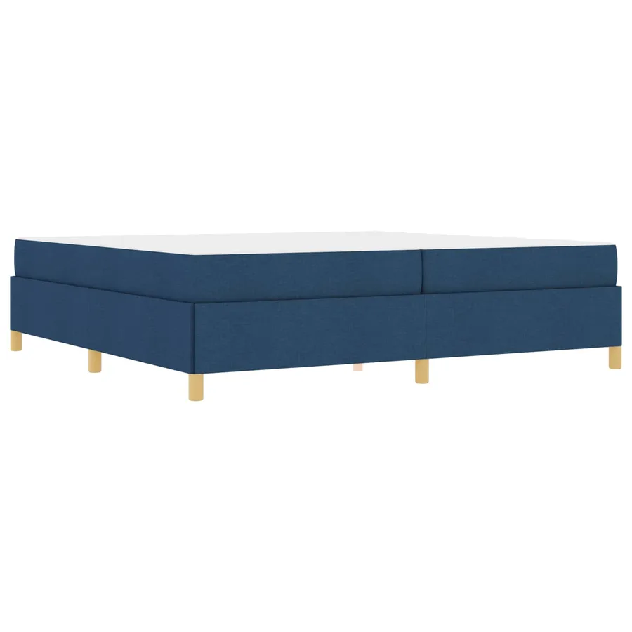 Cadre de lit avec matelas Bleu 200 x 200 cm tissu - 4