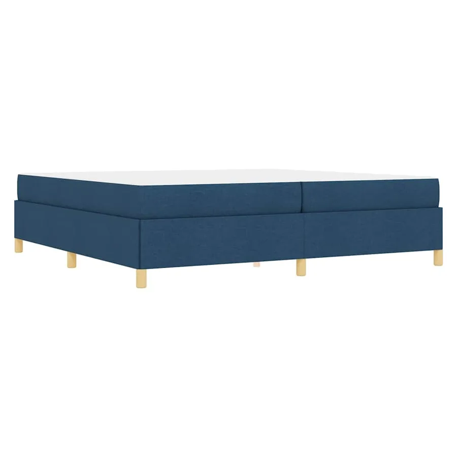Cadre de lit avec matelas Bleu 200 x 200 cm tissu - 9