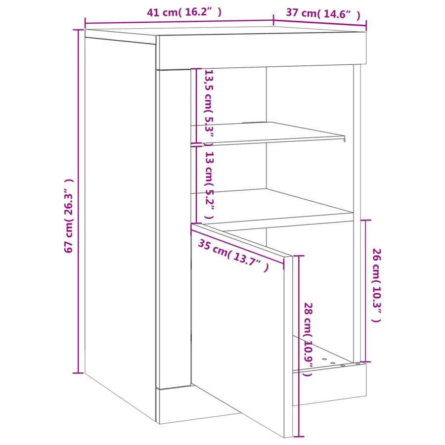 Armoires latérales et lumières LED 2 pcs chêne sonoma - 17