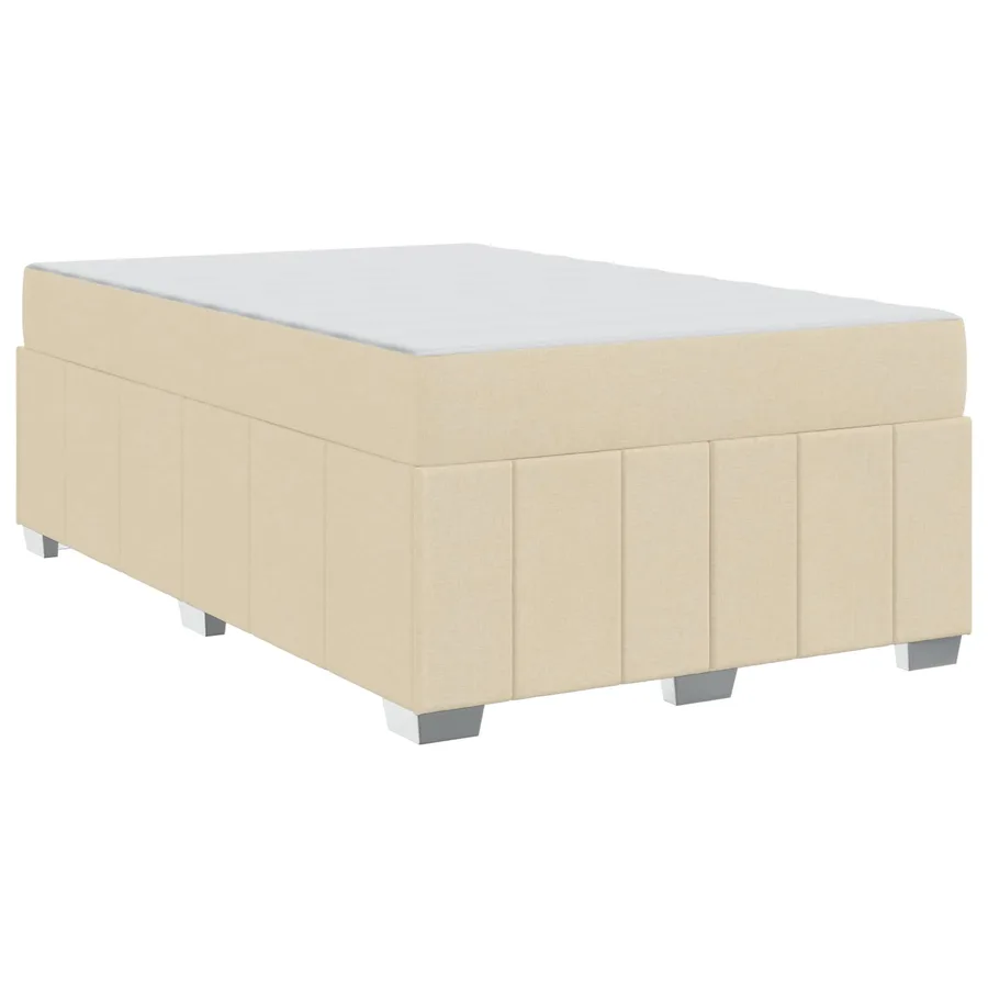 Cadre de lit avec matelas Crème 120 x 200 cm tissu - 4