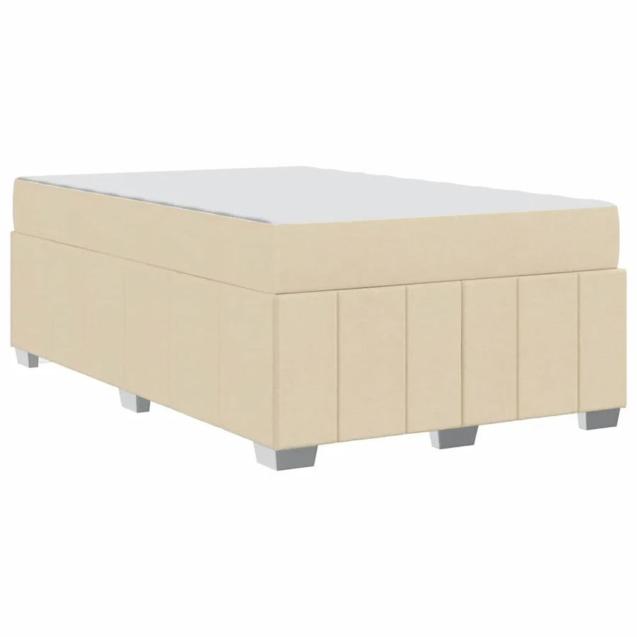 Cadre de lit avec matelas Crème 120 x 200 cm tissu - 9