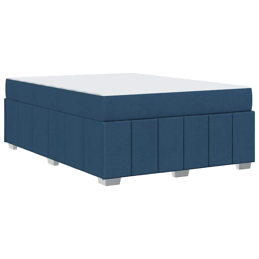 Cadre de lit avec matelas Bleu 140 x 200 cm tissu - 9