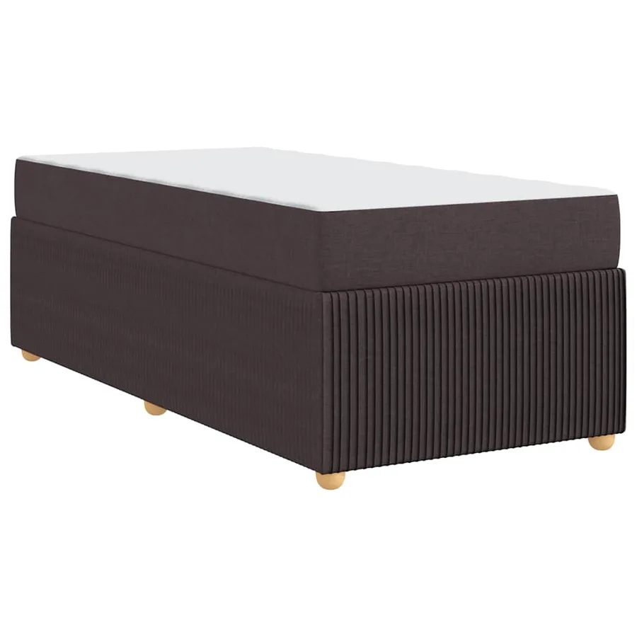 Cadre de lit avec matelas Marron foncé 90 x 200 cm tissu - 9