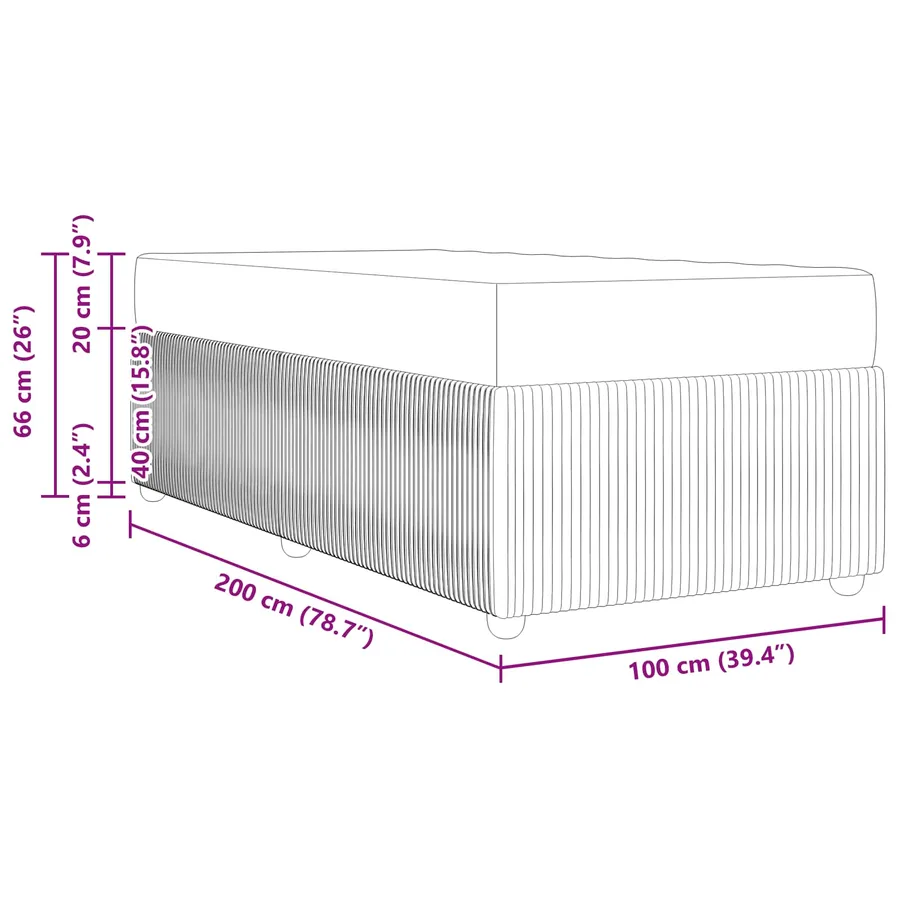 Cadre de lit avec matelas Gris clair 100 x 200 cm tissu - 12