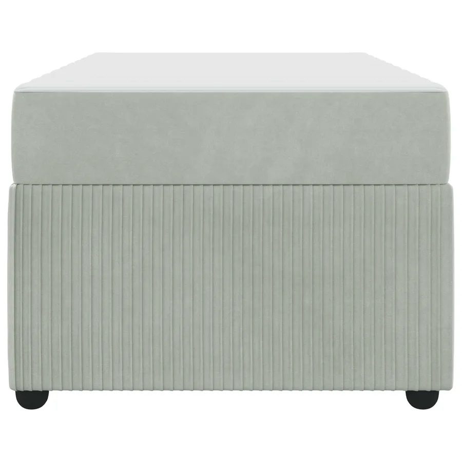 Cadre de lit avec matelas Gris clair 100 x 200 cm tissu - 6