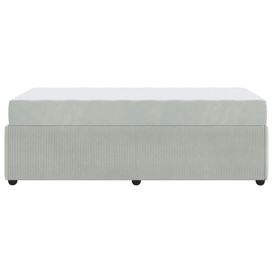 Cadre de lit avec matelas Gris clair 100 x 200 cm tissu - 7