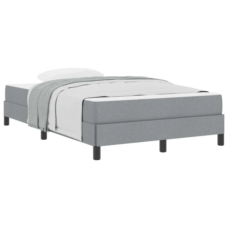 Lit à ressorts avec matelas Gris clair 120 x 200 cm tissu - 2