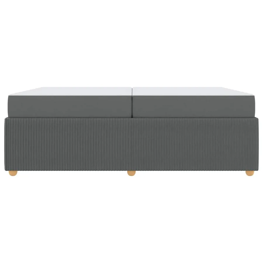 Cadre de lit avec matelas Gris foncé 200 x 200 cm tissu - 5