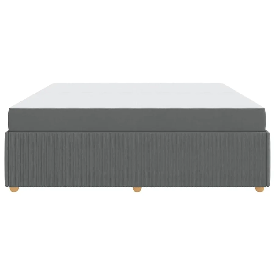 Cadre de lit avec matelas Gris foncé 200 x 200 cm tissu - 6