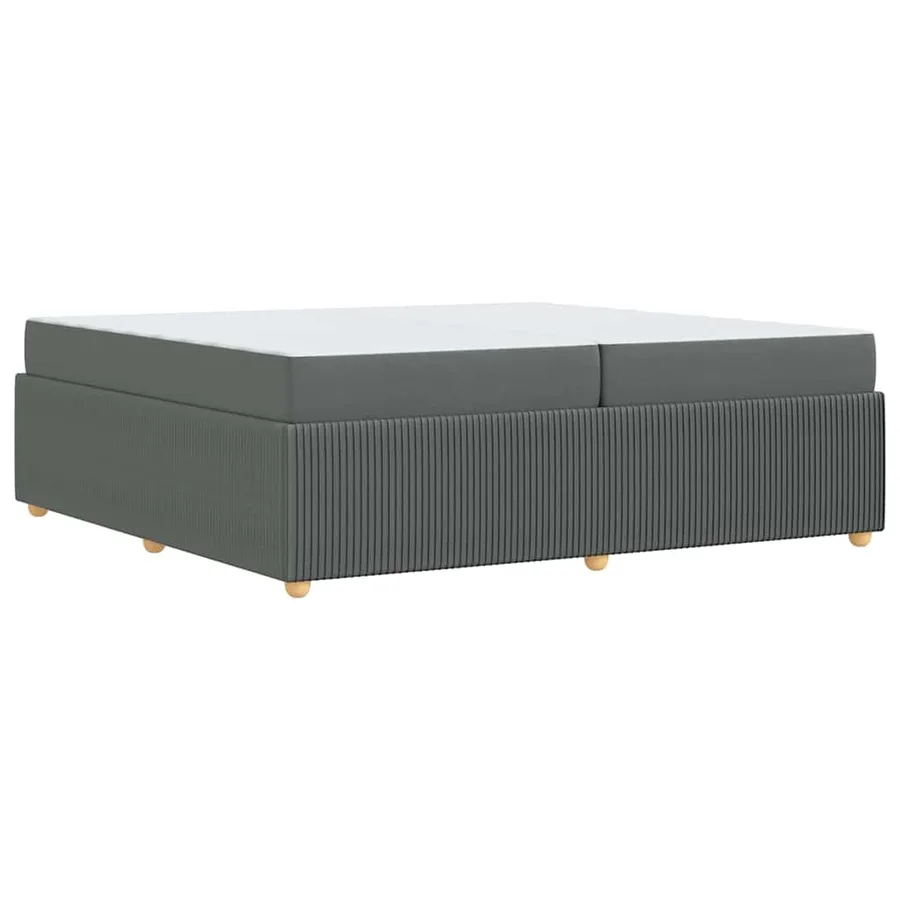 Cadre de lit avec matelas Gris foncé 200 x 200 cm tissu - 7