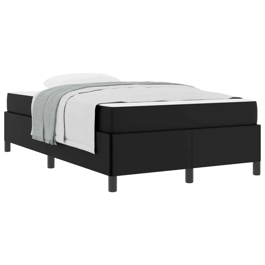 Cadre de lit avec matelas Noir 120 x 200 cm tissu - 2