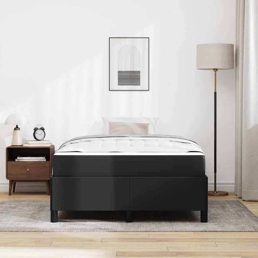 Cadre de lit avec matelas Noir 120 x 200 cm tissu - 3
