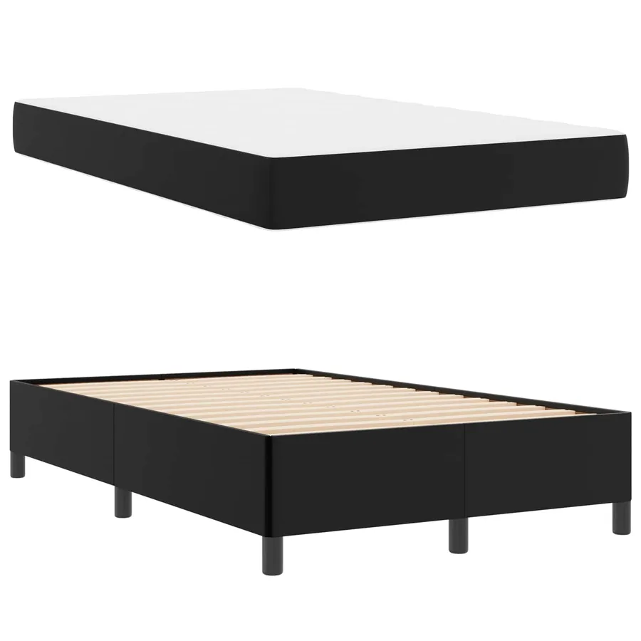 Cadre de lit avec matelas Noir 120 x 200 cm tissu - 5