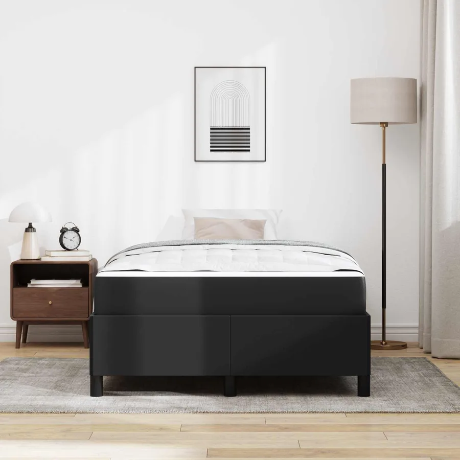 Cadre de lit avec matelas Noir 120 x 190 cm tissu - 4