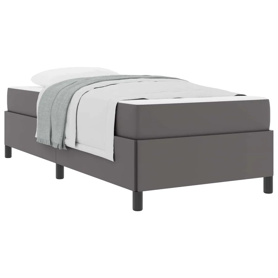 Cadre de lit avec matelas Gris 90 x 200 cm tissu - 2