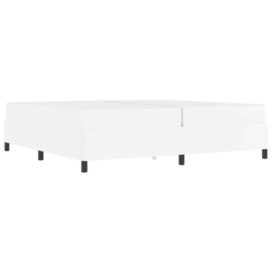 Cadre de lit avec matelas Blanc 200 x 200 cm tissu - 2