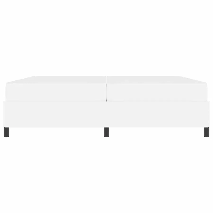 Cadre de lit avec matelas Blanc 200 x 200 cm tissu - 5