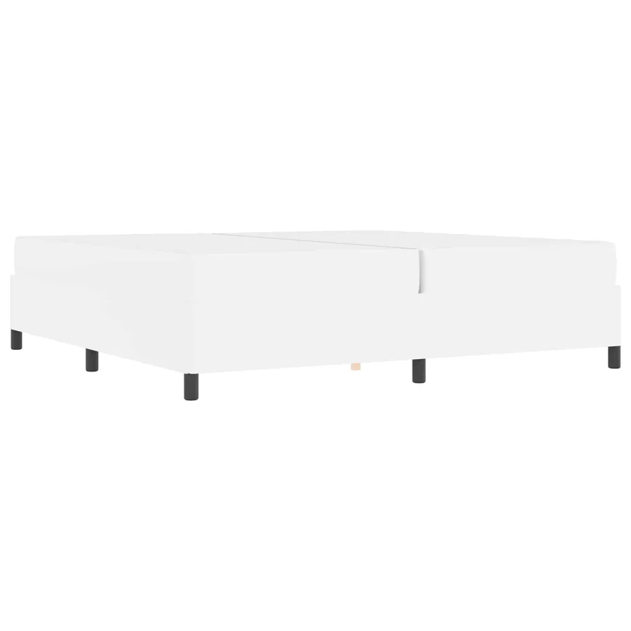 Cadre de lit avec matelas Blanc 200 x 200 cm tissu - 7
