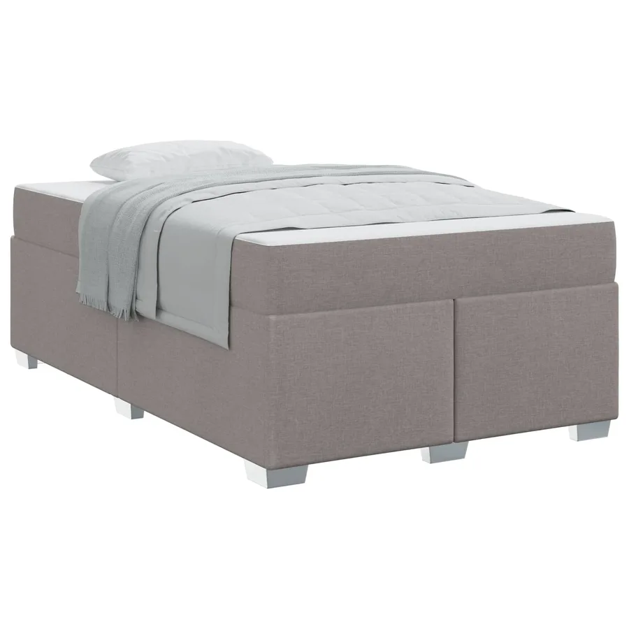 Cadre de lit avec matelas Taupe 120 x 200 cm tissu - 2