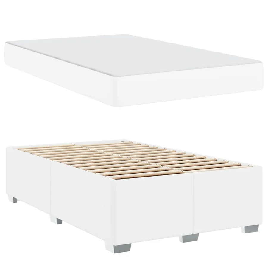 Cadre de lit avec matelas Blanc 120 x 200 cm tissu - 4