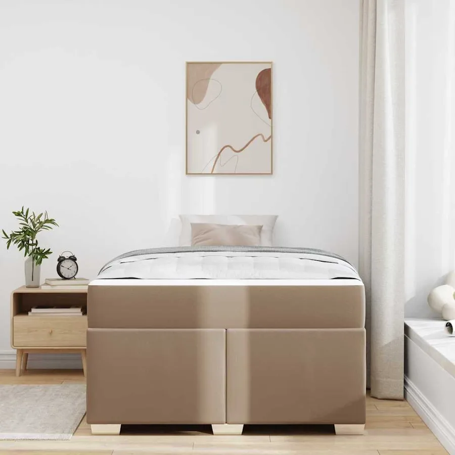 Cadre de lit avec matelas Cappuccino 120 x 200 cm tissu - 3