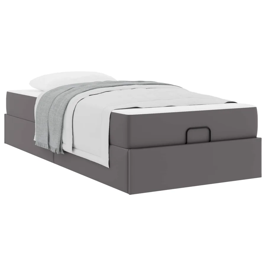 Cadre de lit avec matelas Autre 2 pcs Gris PVC - 2