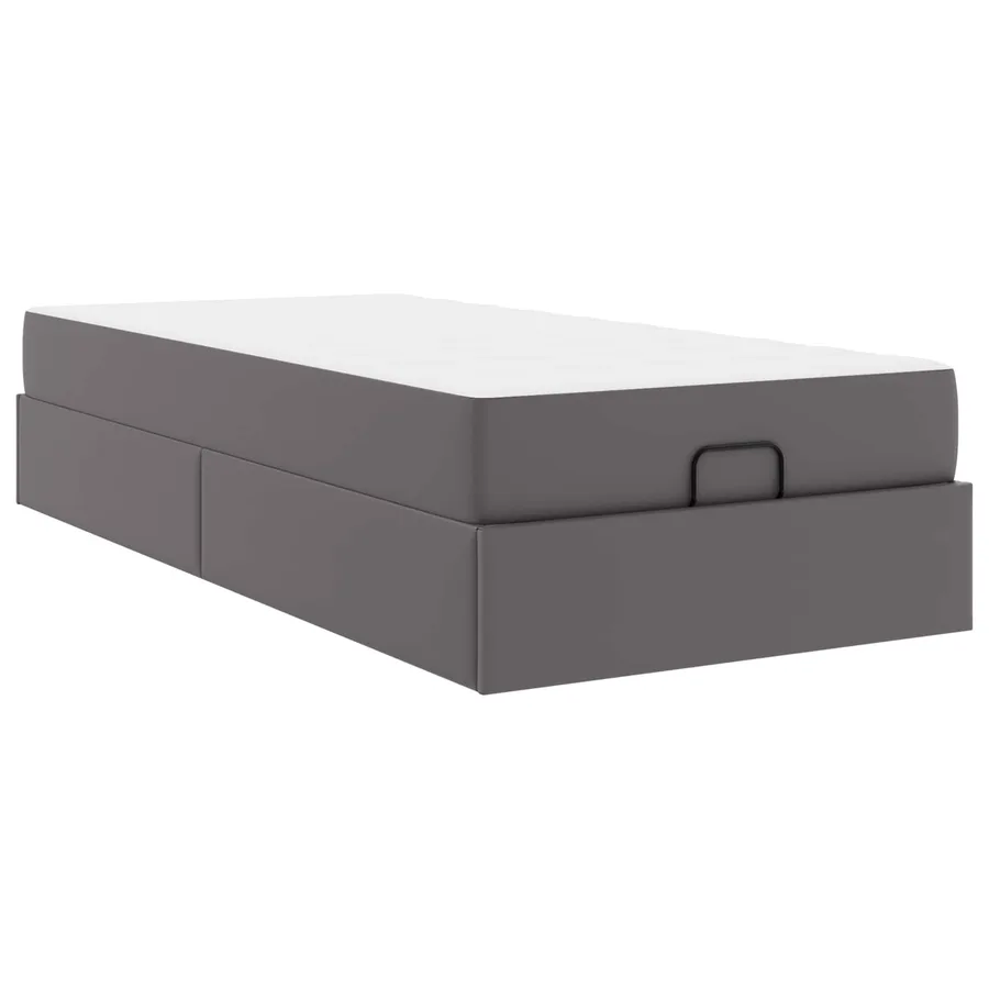 Cadre de lit avec matelas Autre 2 pcs Gris PVC - 4