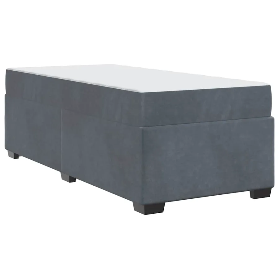 Cadre de lit avec matelas Gris foncé 90 x 190 cm tissu - 7