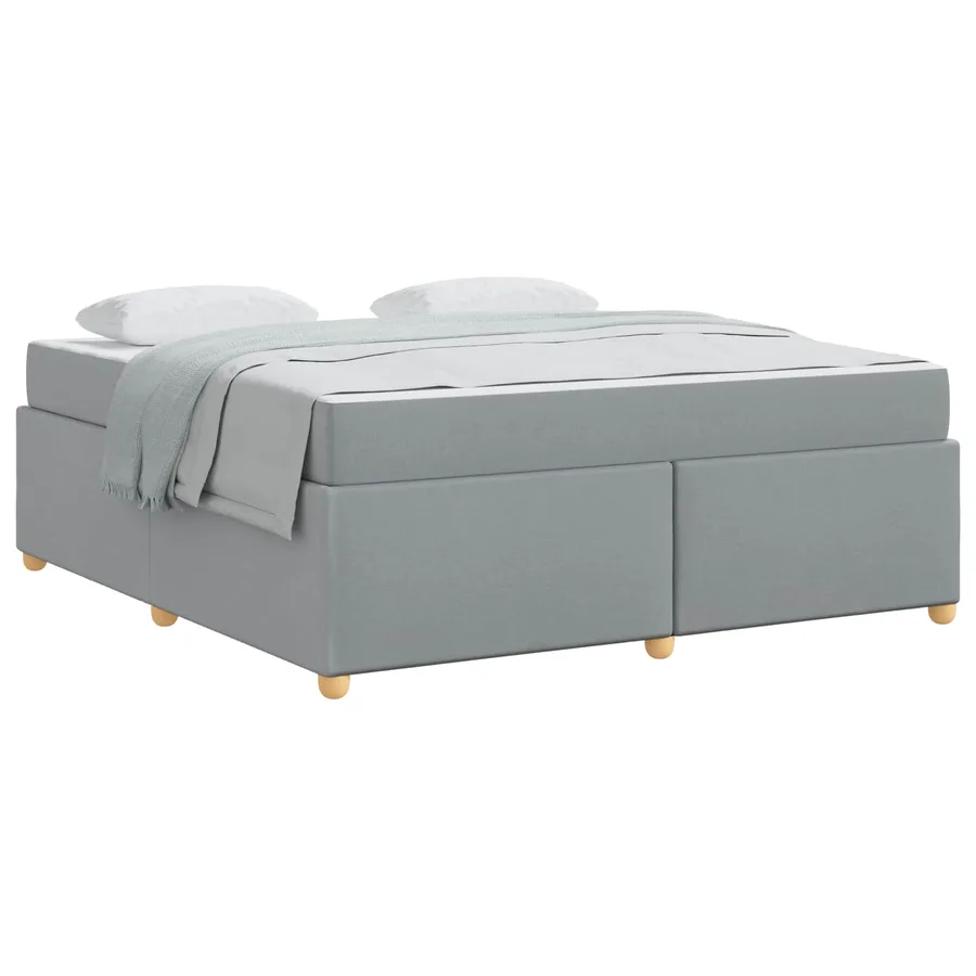 Cadre de lit avec matelas Gris clair 180 x 200 cm tissu - 2