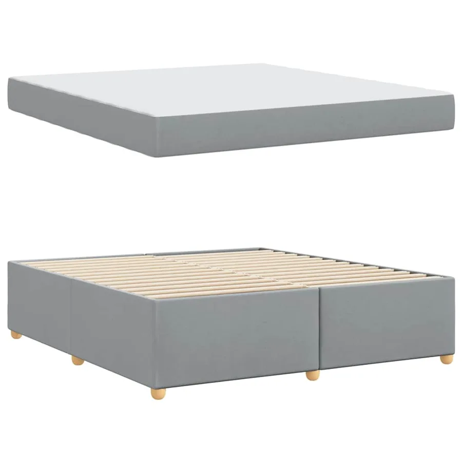 Cadre de lit avec matelas Gris clair 180 x 200 cm tissu - 4