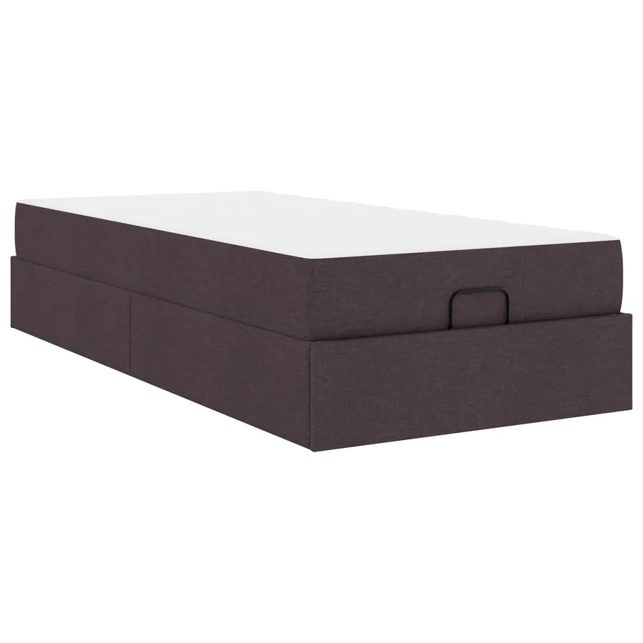 Cadre de lit avec matelas 2 pcs Tan tissu - 2