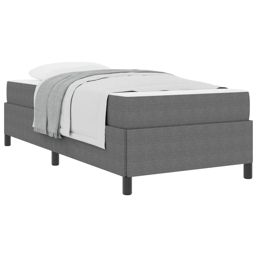 Cadre de lit avec matelas Gris clair 90 x 190 cm tissu - 2