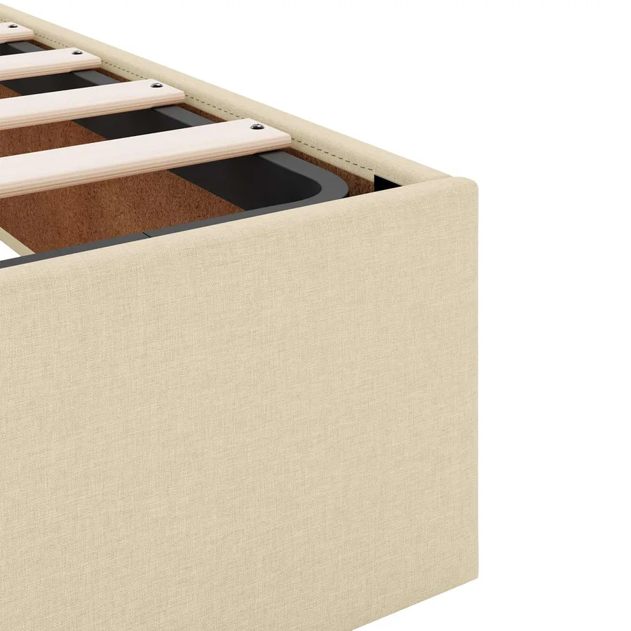 Cadre de lit avec matelas 2 pcs Crème tissu - 10