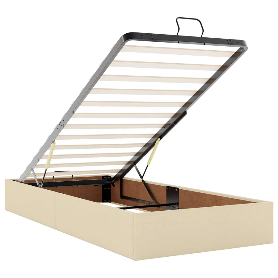 Cadre de lit avec matelas 2 pcs Crème tissu - 12