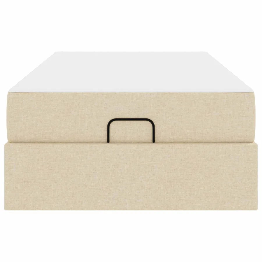 Cadre de lit avec matelas 2 pcs Crème tissu - 7